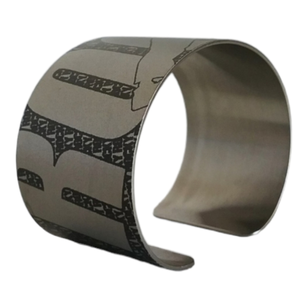 Tattooed Steel Rocky Cuff Bracelet
